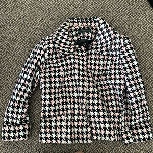 HARVÉ BENARD PINK HOUNDSTOOTH COAT